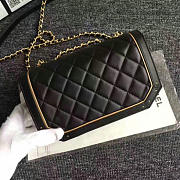 CHANEL LAMBSKIN AND CALFSKIN FLAP BAG BLACK A91836 VS 07673 - 6