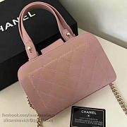 CHANEL SMALL LABEL CLICK LEATHER SHOPPING BAG PINK A93731 VS 09584 - 6