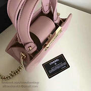 CHANEL SMALL LABEL CLICK LEATHER SHOPPING BAG PINK A93731 VS 09584 - 4
