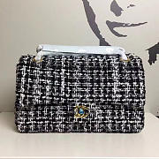 CHANEL TWEED FLAP SHOULDER BAG GOLD A13042 VS 01648 - 1