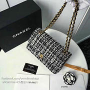 CHANEL TWEED FLAP SHOULDER BAG GOLD A13042 VS 01648 - 3