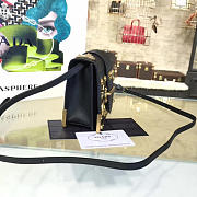 PRADA CAHIER LEATHER SHOULDER BAG METEOR BLACK 4264 - 5
