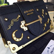PRADA CAHIER LEATHER SHOULDER BAG METEOR BLACK 4264 - 2
