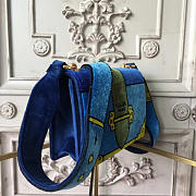 PRADA CAHIER VELVET SHOULDER BAG BLUE 4319 - 3