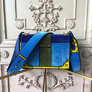 PRADA CAHIER VELVET SHOULDER BAG BLUE 4319 - 4