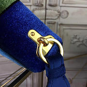 PRADA CAHIER VELVET SHOULDER BAG BLUE 4319 - 5