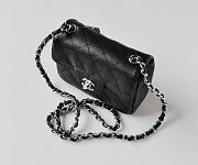 CHANEL CAVIAR LEATHER FLAP BAG WITH SILVER HARDWARE BLACK - 2