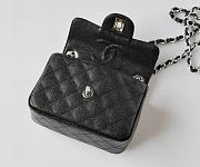 CHANEL CAVIAR LEATHER FLAP BAG WITH SILVER HARDWARE BLACK - 5