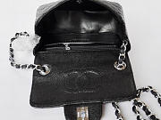 CHANEL CAVIAR LEATHER FLAP BAG WITH SILVER HARDWARE BLACK - 6