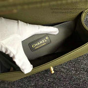 CHANEL QUILTED CAVIAR MEDIUM BOY BAG GREEN A67086 VS 09827 - 4
