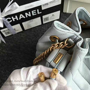 CHANEL LAMBSKIN DRAWSTRING BUCKET BAG LIGHT BLUE A91885 VS 04854 - 6