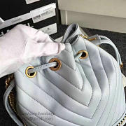 CHANEL LAMBSKIN DRAWSTRING BUCKET BAG LIGHT BLUE A91885 VS 04854 - 4