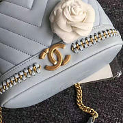 CHANEL LAMBSKIN DRAWSTRING BUCKET BAG LIGHT BLUE A91885 VS 04854 - 3