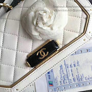 CHANEL LAMBSKIN AND CALFSKIN FLAP BAG WHITE A91836 VS 08209 - 6