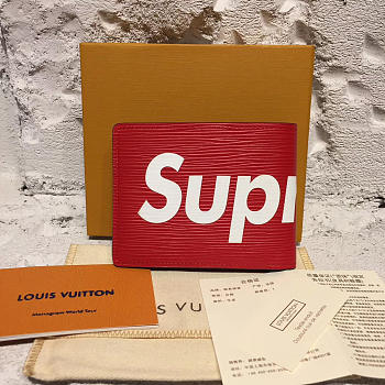 LOUIS VUITTON SUPREME POCKET WALLET 3803 RED