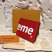 LOUIS VUITTON SUPREME POCKET WALLET 3803 RED - 6