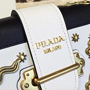 PRADA CAHIER LEATHER SHOULDER BAG METEOR WHITE 4278 - 3