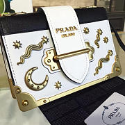 PRADA CAHIER LEATHER SHOULDER BAG METEOR WHITE 4278 - 2