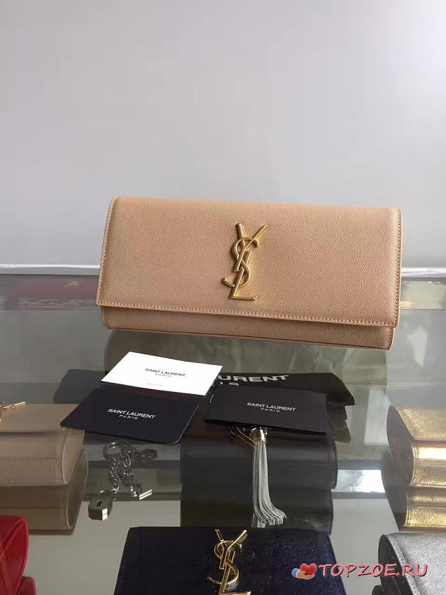 ysl monogram kate clutch grain de poudre embossed leather CohotBag 4954 - 1