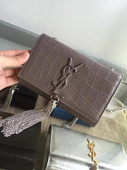 ysl monogram kate silver tassel in embossed crocodile shiny leather- CohotBag 5039 - 2
