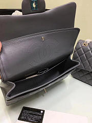 CHANEL LAMBSKIN LEATHER FLAP BAG GOLD/SILVER GREY 30CM - 5