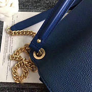 CHANEL GRAINED CALFSKIN LARGE TOP HANDLE FLAP BAG BLUE A93757 VS 02159 - 5