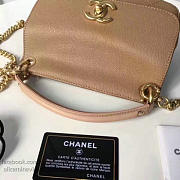 CHANELGRAINED CALFSKIN MINI TOP HANDLE FLAP BAG BEIGE A93756 VS 06010 - 5