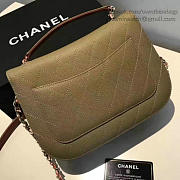 CHANEL GRAINED CALFSKIN FLAP BAG WITH TOP HANDLE GREEN A93633 VS 09198 - 6