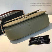 CHANEL GRAINED CALFSKIN FLAP BAG WITH TOP HANDLE GREEN A93633 VS 09198 - 5