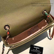 CHANEL GRAINED CALFSKIN FLAP BAG WITH TOP HANDLE GREEN A93633 VS 09198 - 3
