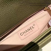 CHANEL GRAINED CALFSKIN FLAP BAG WITH TOP HANDLE GREEN A93633 VS 09198 - 2