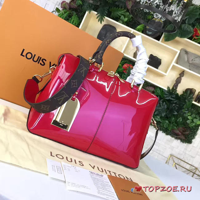 LV Vernis Tote Miroir Patent Leather M54640 Red 32CM - 1