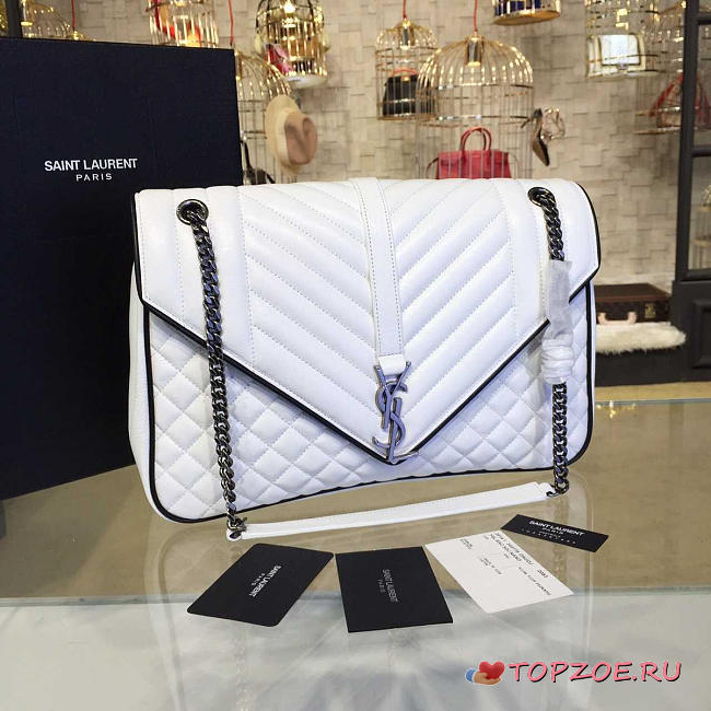 ysl envelop satchel large white CohotBag 4810 - 1