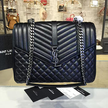 YSL ENVELOP SATCHEL LARGE BLACK 5128