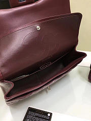 CHANEL LAMBSKIN LEATHER FLAP BAG WINE RED GOLD/SILVER 30CM - 5