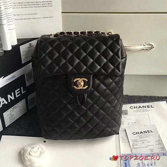 CHANEL CAVIAR QUILTED LAMBSKIN BACKPACK BLACK 24CM - 1