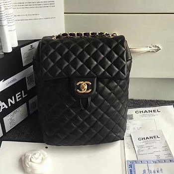 CHANEL CAVIAR QUILTED LAMBSKIN BACKPACK BLACK 24CM