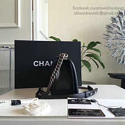 CHANEL MEDIUM CHEVRON LAMBSKIN QUILTED BOY BAG BLACK A13044 VS 09296 - 6