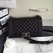 CHANEL QUILTED CAVIAR MEDIUM BOY BAG BLACK 180301 VS 06570 - 1