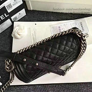 CHANEL QUILTED CAVIAR MEDIUM BOY BAG BLACK 180301 VS 06570 - 6