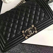 CHANEL QUILTED CAVIAR MEDIUM BOY BAG BLACK 180301 VS 06570 - 5