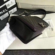 CHANEL QUILTED CAVIAR MEDIUM BOY BAG BLACK 180301 VS 06570 - 4