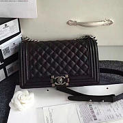 CHANEL QUILTED CAVIAR MEDIUM BOY BAG BLACK 180301 VS 06570 - 3