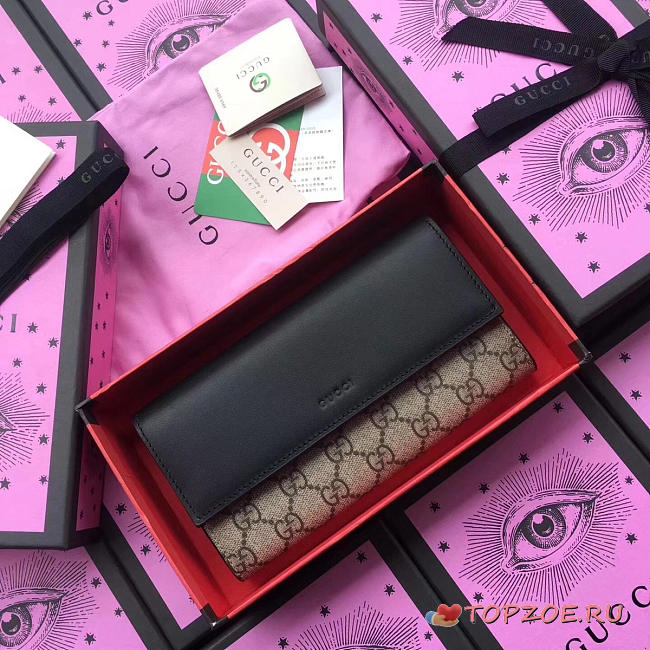 GUCCI GG SUPREME WALLET BLACK  - 1