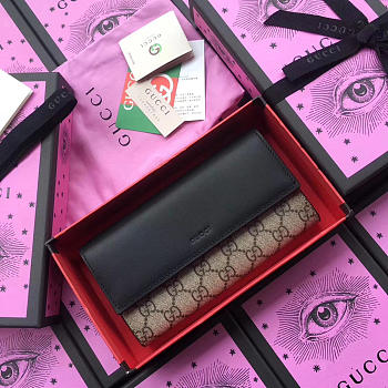 GUCCI GG SUPREME WALLET BLACK 