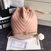 CHANEL LAMBSKIN DRAWSTRING BUCKET BAG PINK A91885 VS 06999 - 1