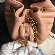 CHANEL LAMBSKIN DRAWSTRING BUCKET BAG PINK A91885 VS 06999 - 2