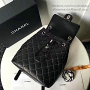 CHANEL CAVIAR QUILTED LAMBSKIN BACKPACK BLACK SILVER 24CM - 5