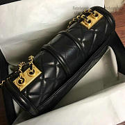 CHANEL QUILTED LAMBSKIN GOLD-TONE METAL FLAP BAG BLACK A91365 VS 03475 - 6