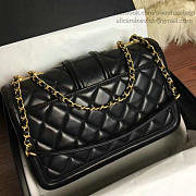 CHANEL QUILTED LAMBSKIN GOLD-TONE METAL FLAP BAG BLACK A91365 VS 03475 - 5